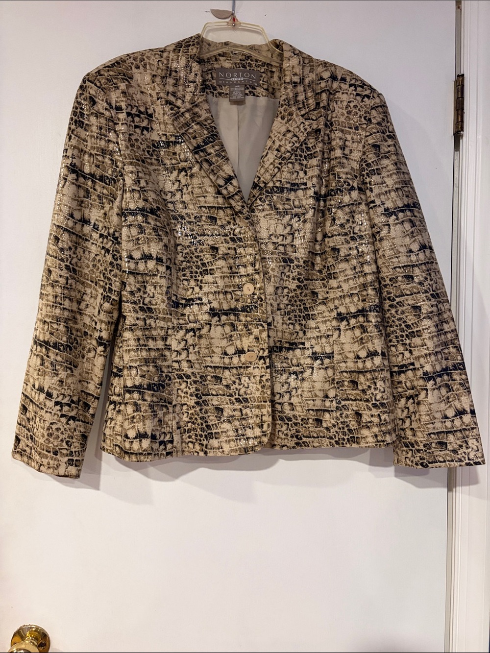 Vintage Y2K Norton McNaughton Snake Skin Single Breasted Blazer